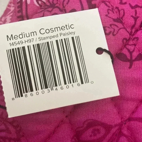 NWT Vera Bradley Stamped Paisley Zippered Medium Cosmetic Case - Picture 7 of 7